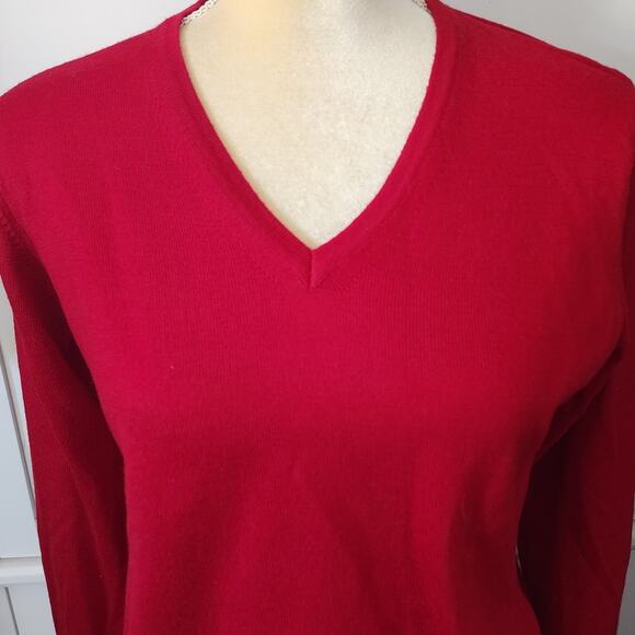 Silvana Merino Wool Long Sleeve Red Sweater Size Large - Picture 4 of 5